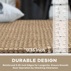 KOZYFLY Boho Area Rug Runner Sets of 2Pcs 2x6 and 3x5 Washable Entry Rugs Non Slip Rubber Backed Kitchen Rug Woven Cotton Entrance Rugs for Front Porch Bathroom Kitchen Bedroom, Tan/Orange/Brown