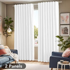 Deconovo Total Blackout Curtains 2 Panels W70 x L95— 100% Blackout, Thermal Insulated, Back Tab, Machine-Washable Drapes, White