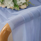 Simplebrand Denim Short Sheer Curtains 45 Inch Length for Small Windows, Rod Pocket 2 Panels Set Solid Voile Drapes Window Sheer Curtains for Bedroom Bathroom Kids Room Kitchen, 42x45 Inch, Denim