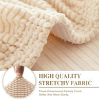 Couch Cushion Covers Seat Cushion Cover Stretch Couch Cover Separate Sectional Sofa Slipcovers Furniture Protector(3 Pieces for Seat or Sofa Backrest, Natural)