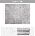 Washable Rugs 8x10 Area Rugs for Living Room,Modern Abstract Rugs for Bedroom,Large Carpets,Ultra Soft Faux Wool Retro Dining Room Rug,Non Slip&Non-Shedding Low Pile Print Rug- Grey