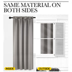 NICETOWN Room Darkening Cafe Satin Curtains for Small Windows, 42" Wide by 63" Long, 2 Panels, Chrome Gray, Rod Pocket Privacy Blackout Drapes for Play Room