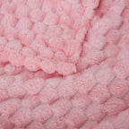 Puncuntex Light Pink Throw Blanket 90"×90" inches Fuzzy 3D Jacquard Decorative Flannel Fleece Super Soft Plush Cozy Blanket for Couch Sofa Chair Lightweight