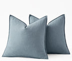 MIULEE Decorative Linen Euro Sham Pillow Covers 28x28 Inch Blue Grey Boho Farmhouse Neutral Couch Throw Pillows for Bed Pack of 2 Accent Modern Pillowcase Sofa Livingroom Home Decor