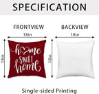 Hexagram Geometric Burgundy Pillow Covers 18x18 Set of 4, Decorative Outdoor Boho Modern Throw Pillow Covers, Home Sweet Home Farmhouse Cushion Case for Couch Sofa Bedroom Indoor Decor(No Insert)