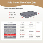 Couch Cushion Covers for Sofa Couch Covers Wear-Resistant Universal Sofa Cover Washable Stretch for Sectional Slipcovers (Texture-Cream White,Chaise Cover)