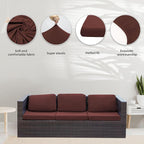 8Pcs Stretch Patio Cushion Covers,Outdoor Couch Covers Replacement,Outdoor Couch & Sofa Slipcovers,for Patio Furniture Cushion Covers,Washable Reusable Furniture Protector (Light Coffee,Cover Only)