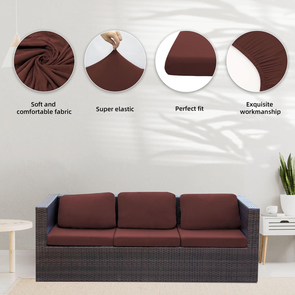 8 Pcs Outdoor Cushion Covers, Patio Sofa Cushion Covers Replacement