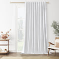 Guken White 100% Blackout Linen Curtains 70 Inch Wide by 96 Inch for Living Room Bedroom Back Tab Thermal Insulated Black Out 1 Drapes Room Darkening Window Curtains,1 Panel