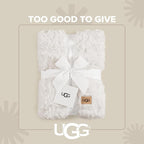 UGG Adalee Faux Fur Throw Blanket for Couch, Cozy Soft Blanket for Bed or Chair, Giftable Fluffy Throw, Machine Washable, Luxury Spring Home Decor, 50-inch x 70-inch, Natural White