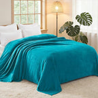 Exclusivo Mezcla Fleece Blanket Twin Size for Bed, Super Soft and Warm, All Season, Cozy, Plush, Lightweight, 60x80 Inches Teal