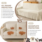 Couch Cover for Dogs, Boho Sofa Covers for 3 Cushion Couch, Chenille Sofa Slipcover for Pets Washable, L-Shape Sectional Couch Loveseat Cover Soft Throw Blankets with Tassels(71x118,Arc Beige)