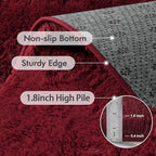 8x10 Ft Extra Large Shag Rugs for Living Room, Ultra Soft Fluffy Furry Area Rugs for Bedroom Indoor Floor, Aesthetic Carpet for Kids Home Decor (Burgundy)