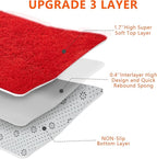 Red Shag Area Rugs for Bedroom Living Room,Ultra Soft Fluffy Christmas Area Rugs 5X8 for Dorm, Indoor Carpet Nursery Rugs for Kids Girls Room Home Decor
