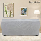 Easy-Going Stretch Oversized Sofa Slipcover 1-Piece Sofa Cover Furniture Protector Couch Soft with Elastic Bottom for Kids, Polyester Spandex Jacquard Fabric Small Checks Silver Gray