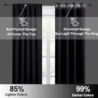 RYB HOME Large Blackout Curtains for Bedroom 84 inches Long 2 Panels Set, Privacy Thermal Insultaed Sunlignt Heat Blocking Drapes for Sliding Patio Door, Width 70 by Length 84, Black