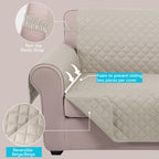 U-NICE HOME Loveseat Sofa Cover for 2 Cushion Couch, Beige/Beige