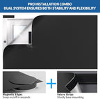 BKSAI 100% Blackout Window Cover, Portable Magnetic Black Out Curtains for Window, Black Out Shades No Drill Cuttable Blackout Blinds for Bedroom, RV, Nursery, Media Room, 158x57 inch