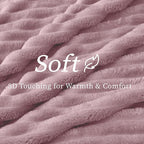 BEDELITE Twin Blanket for Couch & Bed, 300GSM Soft & Warm Fleece Blanket, Decorative and Giftable Striped Berry Purple Blankets for Women, Men, 60"x80"