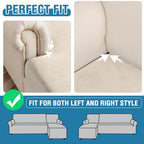 Taque Couch Cover Stretch Velvet Sofa Cushion Cover 1-Piece - Elastic Washable Slipcover for Seat or Backrest, Couch Seat Covers for Sofas (Cream)