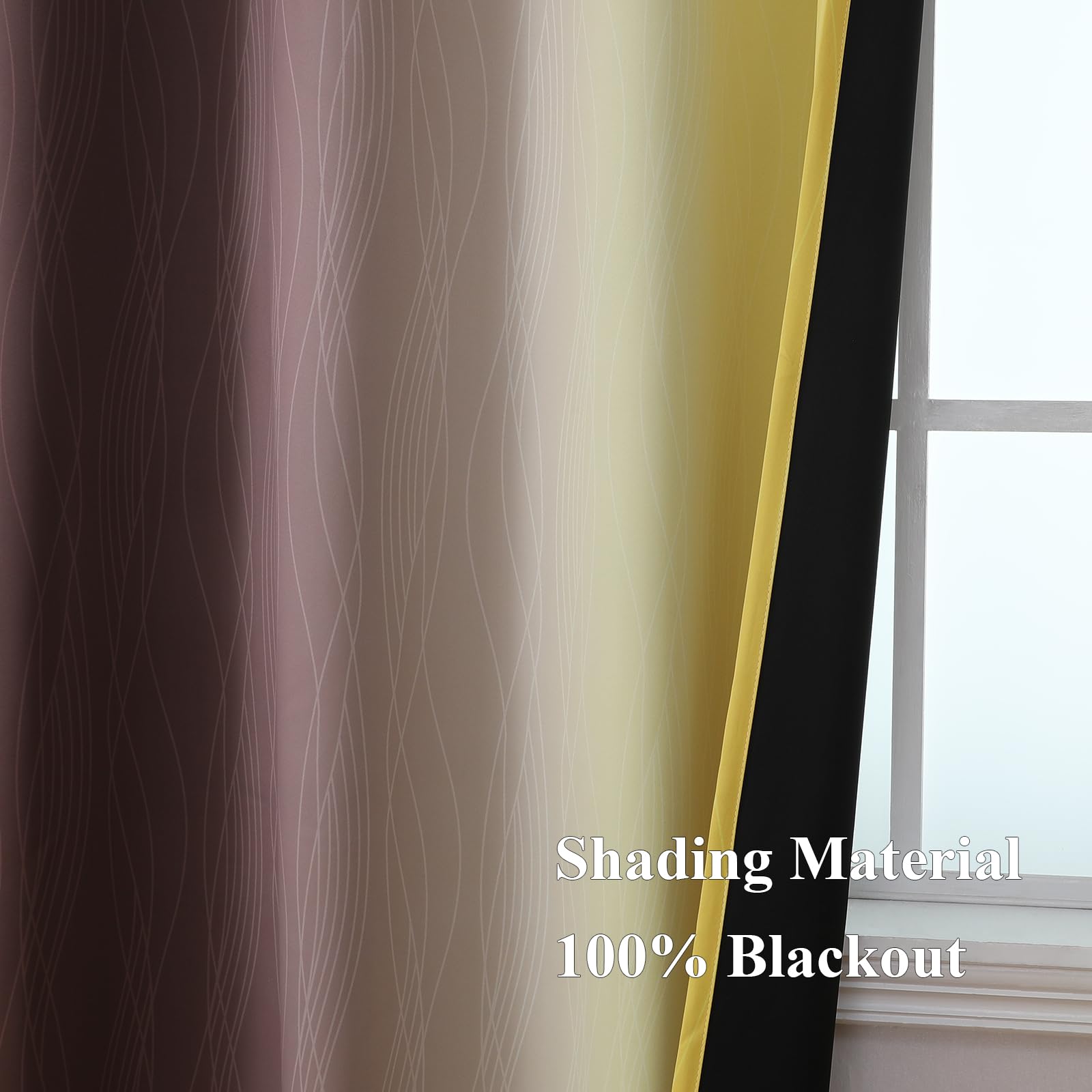 Estelar Textiler Brown and Yellow Blackout Curtains 52Wx84L Inch 2 Panels