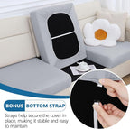 hyha Milk Silk Couch Cushion Covers, Sofa Covers Washable for Cushion Couch