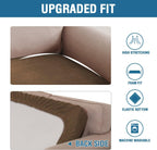 H.VERSAILTEX Velvet Stretch Individual Couch Cushion Cover Plush Cushion Slipcover for Loveseat Sofa Cushion Furniture Protector Seat Cushion Sofa Cover (1 Piece Sofa Cushion Cover, Bronze Brown)