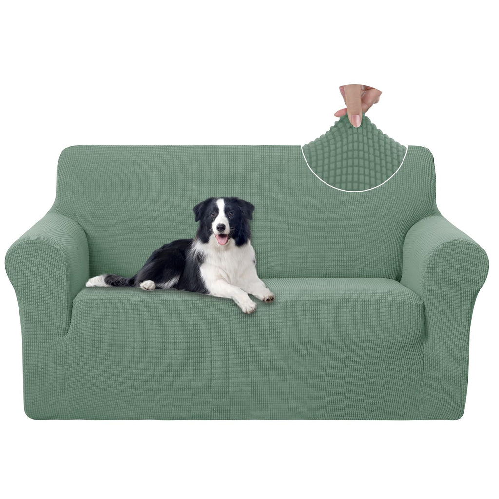 U-NICE HOME Loveseat Cover Stretch Couch Cover Sofa Slipcover, Cyan