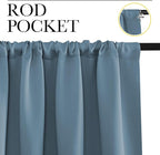 NICETOWN Blackout Curtains for Living Curtains, Smoky Blue, Set of 2, 52 by 63 Inch, Window Treatment Blackout Curtain Panels, Home Decor Thermal Insulated Solid Drapes for Bedroom