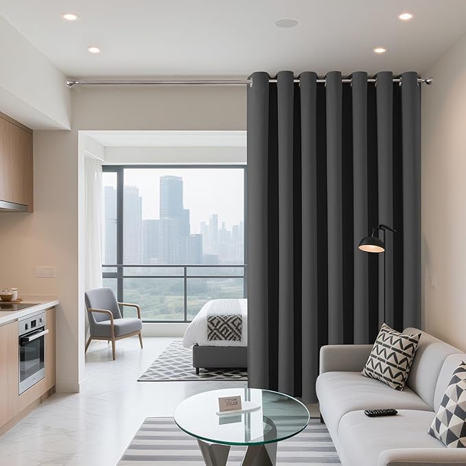 Joydeco Blackout Patio Sliding Door Curtains, Privacy Room Divider Curtains
