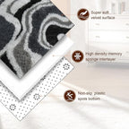 TWINNIS Super Soft Shaggy Rugs Fluffy Carpets, 4x5.9 Feet, Indoor Modern Plush Area Rugs for Living Room Bedroom Kids Room Nursery Home Decor, Upgrade Anti-Skid Rectangular Fuzzy Rug, Grey Black