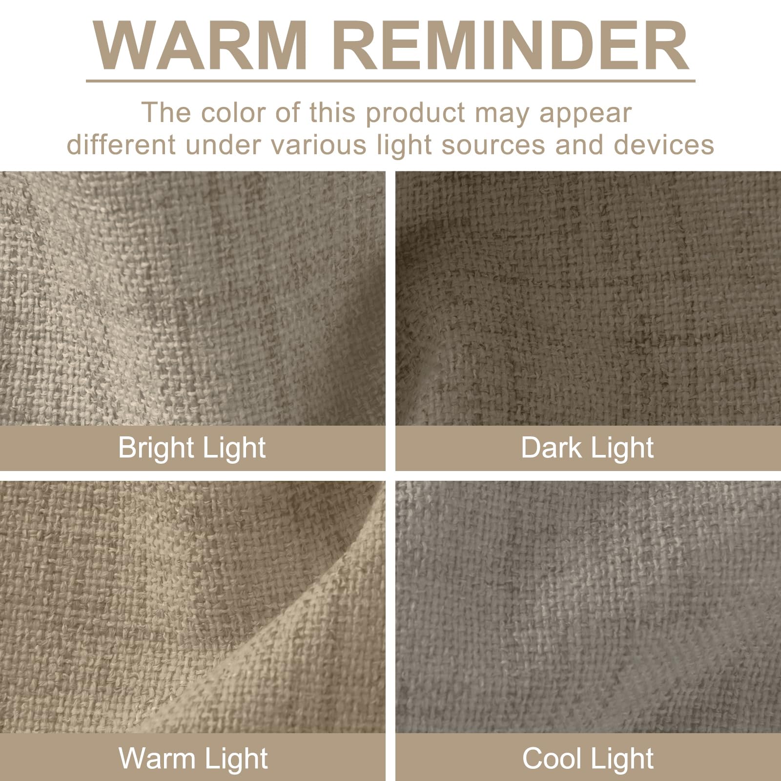 Faux Linen Total Blackout Curtains for Bedroom 84 Inches Long, Faux Linen