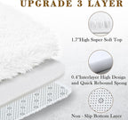 5x8 White Shag Area Rug for Living Room, Fluffy Plush Carpet