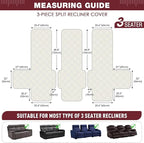 TAOCOCO 100% Waterproof Recliner Sofa Covers 3 Seater, Split Couch Covers for Reclining Couches, Non Slip Reclining Couch Covers with Double Straps for Kids Pets(3 Seater, Wine)