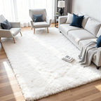 8x10 Area Rugs for Living Room:Ultra Soft Fluffy Shag White Rugs for Bedroom, Non-Slip Large Fuzzy Plush Rug Indoor Floor Carpet for Nursery Kids Boys Girls Room, Dorms, Playroom, Modern Home Decor