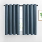 NICETOWN Window Curtains Blackout Drapes - Smoky Blue Energy Saving Blackout Draperies for Bedroom/Living Room (2 Panels, 52 inches Wide by 45 inches Long)