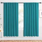 NICETOWN 2 Panels Blackout Curtains, Rod Pocket Window Curtains Room Darkning Drapes for Bedroom/Living Room, Thermal Insulated Solid Draperies for Home Office/Study, 62 by 72-Inch, Peacock Blue