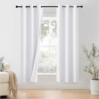 NICETOWN 100% Blackout Window Curtain Panels 78 inch Length for Bedroom, Set of 2, Snow White, 42 inches Wide, Thermal Insulated Drapes