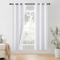 NICETOWN 100% Blackout Window Curtain Panels 78 inch Length for Bedroom, Set of 2, Snow White, 42 inches Wide, Thermal Insulated Drapes