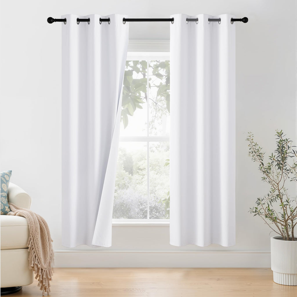 NICETOWN Navy Blackout Curtains for Kid's Room 42" Wide x 78" Long 2 Panels