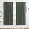 NICETOWN Bedroom Curtains Blackout Draperies - All Season Thermal Insulated Solid Rod Pocket Top Blackout Curtains/Drapes for Kid's Room (Dark Mallard, 1 Pair, 42 x 72 Inch)