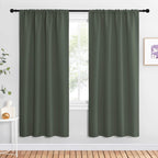 NICETOWN Bedroom Curtains Blackout Draperies - All Season Thermal Insulated Solid Rod Pocket Top Blackout Curtains/Drapes for Kid's Room (Dark Mallard, 1 Pair, 42 x 72 Inch)