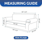 KEKUOU Stretch Oversized Couch Covers for Sofa Slipcover,Pureed Pumpkin