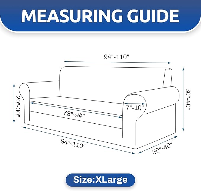 KEKUOU Stretch Oversized Couch Covers for Sofa Slipcover,Pureed Pumpkin