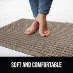 GORILLA GRIP® Ultra Absorbent Front Door Mat Outside Entrance 72x24, Traps Dirt and Moisture, HydroABSORB Indoor Outdoor Doormat Holds Up to 2.75 Cups Water, Stain and Fade Resistant Welcome Mat Beige