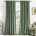 MIULEE Sage Green Velvet Curtains 52x72 inches Luxury Blackout Curtains