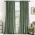 MIULEE Sage Green Velvet Curtains 52x96 inches Luxury Blackout Curtains