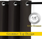NICETOWN Bedroom Blackout Curtains and Drapes - Energy Smart Thermal Insulated Solid Grommet Blackout Draperies for Living Room (2 Panels, 52 inches x 84 inches, Toffee Brown)