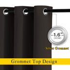 NICETOWN Blackout Thick Window Curtains - (W52 x L108, Brown, 2 Panels) Thermal Insulated Grommet Drape Panels for Bedroom and Living Room