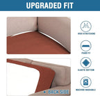 H.VERSAILTEX Super Stretch Individual Seat Cushion Covers Sofa Covers Couch Cushion Covers Slipcover Sets Thick Jacquard Textured Twill Fabric (1 Piece Chair Cushion Cover, Rust)
